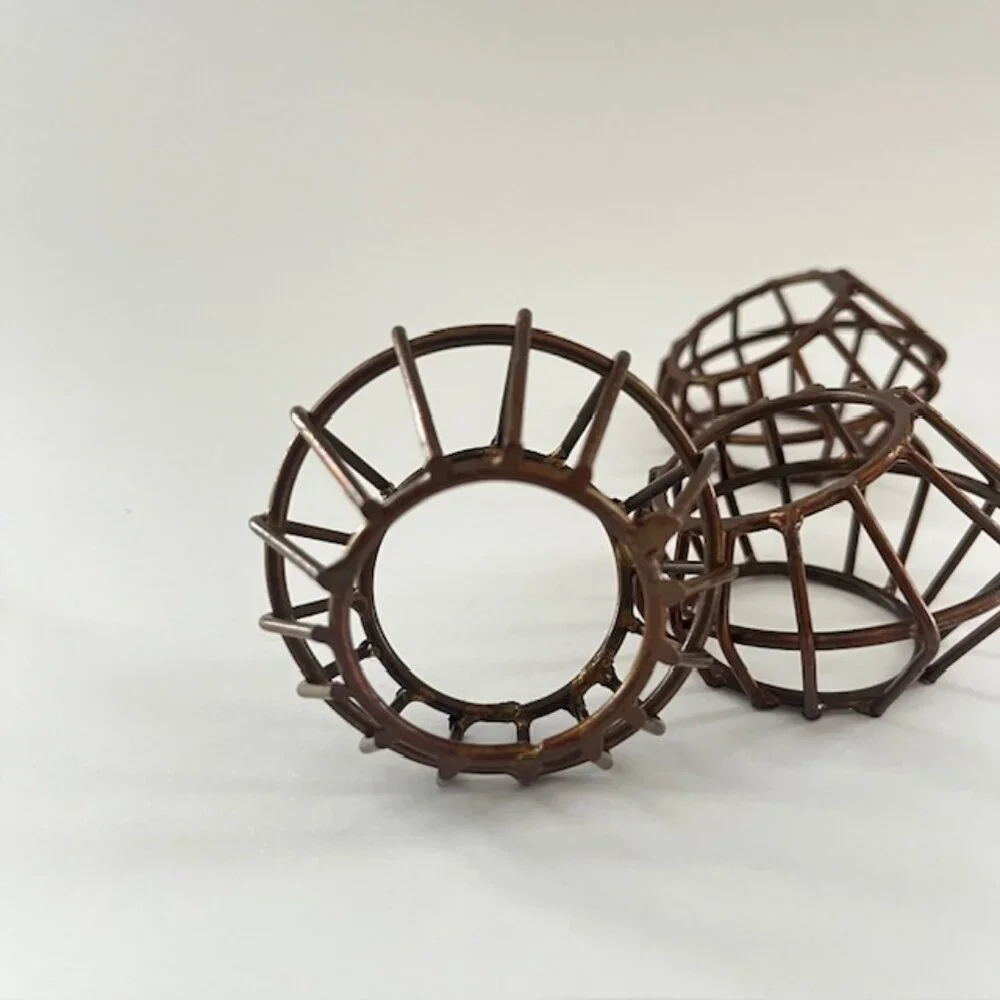 Kirkland's Bronze Metal Cage Napkin Rings - Set of 4